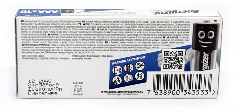 Батарейка Energizer Ultimate Lithium L92 AAA/LR03 BL 10шт ( L92 AAA10)