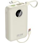 УМБ Dudao 20000mAh K14+ 22,5W PD,QC USB-A,USB-C In/Out,with built-in USB-C/Lightning cables White (6977196680023)