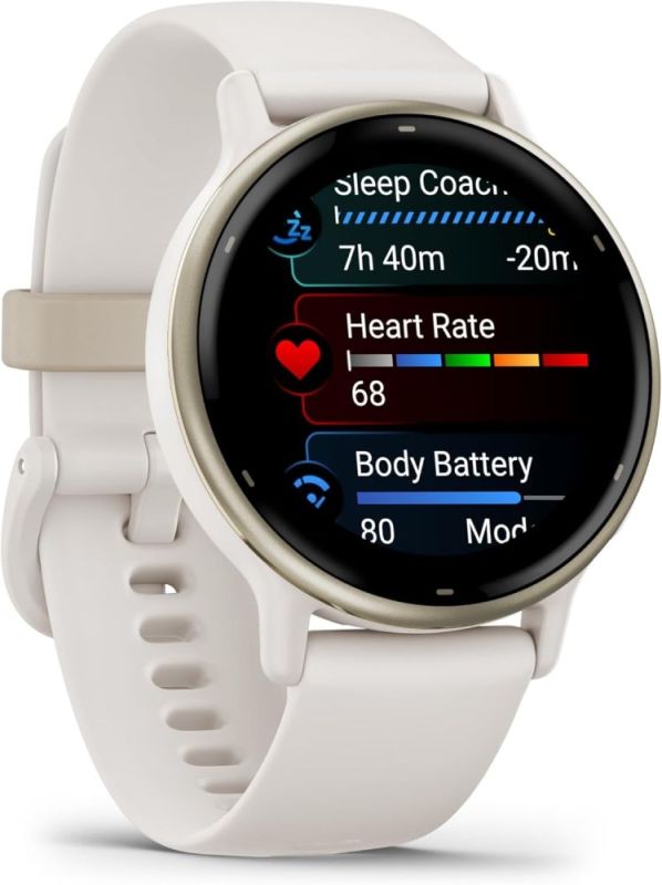 Смарт-часы Garmin Vivoactive 5 Cream Gold Aluminum Bezel with Ivory Case and Silicone Band (010-02862-5B)