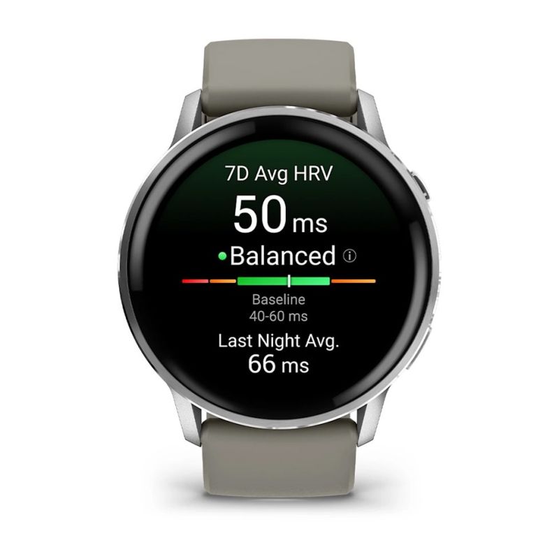 Смарт-годинник Garmin Venu 4 45mm Silver Bezel with Silver Gray Silicone Band (010-03014-01)
