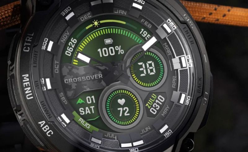 Смарт-годинник Garmin Instinct Crossover AMOLED Tactical Black with Black Silicone (010-03398-42)
