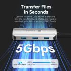 Док-станція USB3.1 Type-C --> HDMI 4K60Hz/USB 3.0x3/PD 100W 5-in-1 Vention (TQDHB)