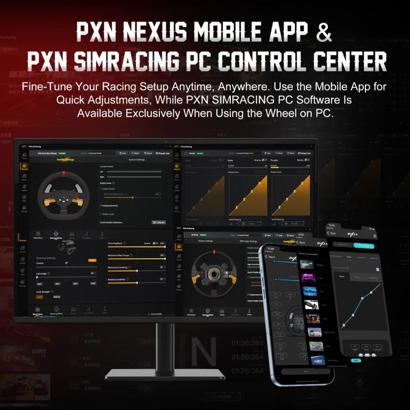 Кермо і педалі PXN V10 Ultra Bundle for PS4/XBOX/Xbox Series X|S/PC,17кн., подв. педалі, кермо 270мм (PXN-V10 Ultra EU)