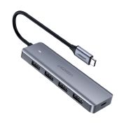 Хаб USB 3.1 Type-C -> 4xUSB 3.0 Grey CM219 Ugreen (70336)