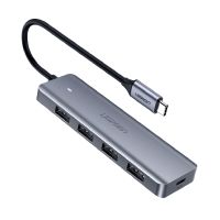 Хаб USB 3.1 Type-C -> 4xUSB 3.0 Grey CM219 Ugreen (70336)