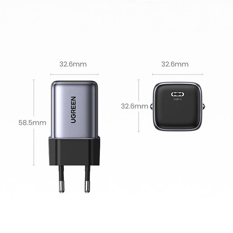Зарядний пристрій 1xUSB 30W (USB-C) Gan PD Nexode Mini Сірий CD319 Ugreen (90666)