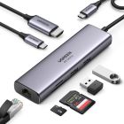 Док-станція USB3.1 Type-C --> HDMI 4K60Hz/USB 3.0x2/RJ45/SD/TF/PD 100W Ugreen CM512 Сіра (60515)