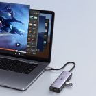 Док-станція USB3.1 Type-C --> HDMI 4K60Hz/USB 3.0x2/RJ45/SD/TF/PD 100W Ugreen CM512 Сіра (60515)