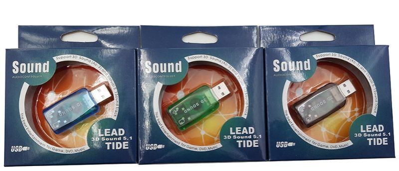 Звукова карта USB AUX jack, 2*TRS (Mic + Ear) (3D Sound) RTL (B00443)