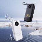 УМБ Dudao 20000mAh K13 Pro 22,5W PD,QC USB-A,USB-C In/Out,with built-in USB-C/Lightning cables Black (6977196680276)