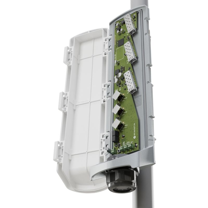 Комутатор Mikrotik CSS606-1G-2Gi-3S+OUT, GPERx6 with 3xGig Eth ports, 3xSFP+ cages, SwOS, outdoor en (CSS606-1G-2Gi-3S+OUT)