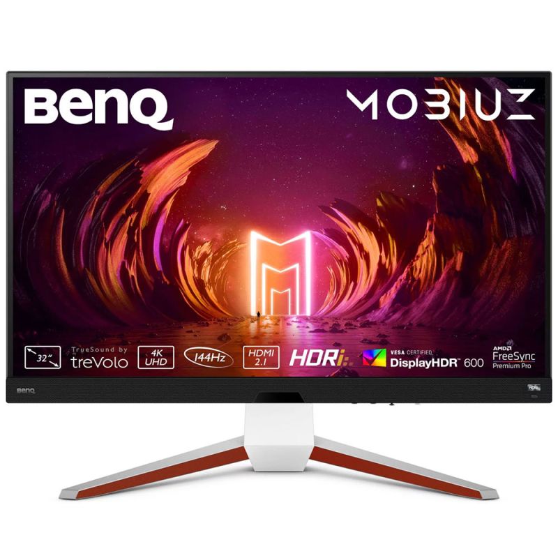 TFT 32" BenQ EX3210U, 4K UHD, IPS, 144Hz, 1 мс, HDMI, DP, USB-hub, HAS, колонки, білий (9H.LKHLB.QBE)