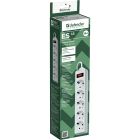 Power filtr 1.8м Defender ES1.8, 5 розеток, білий (994810)