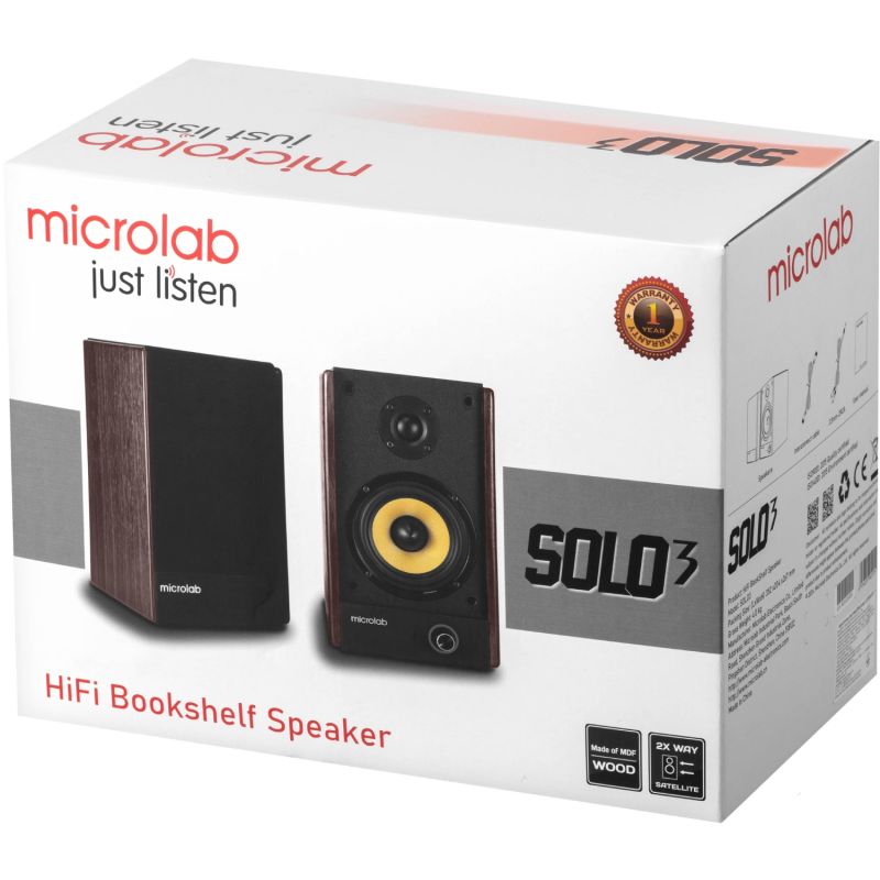 Акустична система 2.0 Microlab SOLO 3, 40Вт, темно-коричнева (SOLO3_V2)