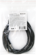 Кабель AUX Audio TRS M/M 1.5м JACK01-05 чорний Defender (87510)