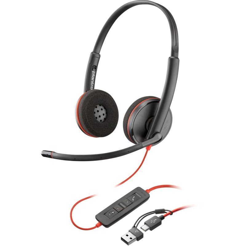 Гарнітура Poly BlackWire C3220 M USB-С + USB-C/A Adapter HS Stereo (8X228AA)