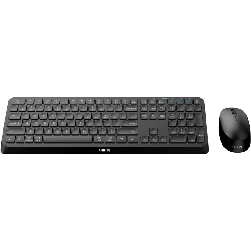 Комплект бездротовий Philips 6407 (клавіатура + мишка) UA, 2,4 ГГц/Bluetooth чорний (SPT6407B/00)