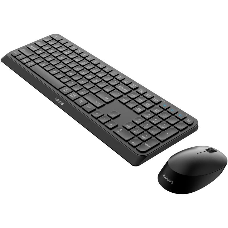 Комплект бездротовий Philips 6407 (клавіатура + мишка) UA, 2,4 ГГц/Bluetooth чорний (SPT6407B/00)