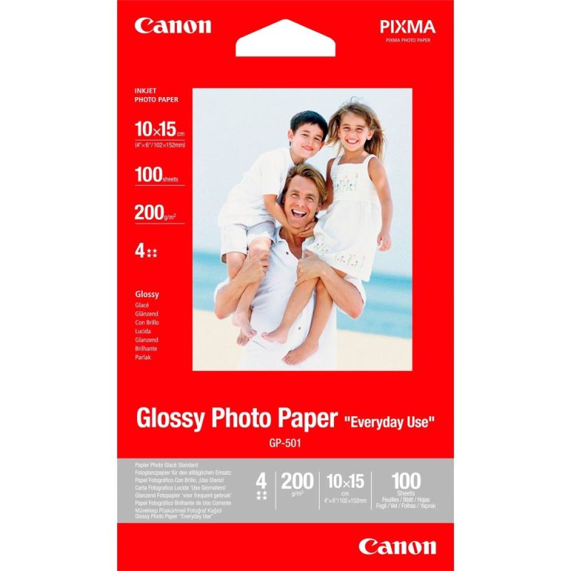 Фотобумага Canon (GP-501) Photo Paper Glossy глянцевая 170г/м2 10х15см 100л/0775B005x10) (0775B003)