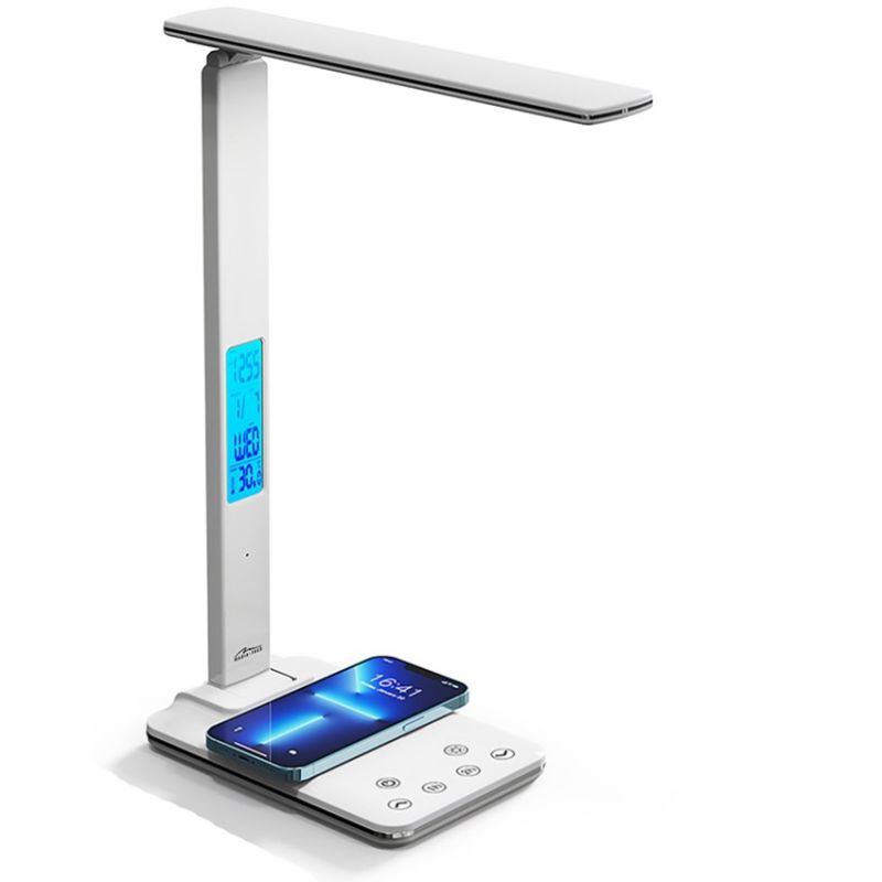 LED лампа настільна Media-Tech LEDITOU MT222,  4W 6500K, 15W QI з вбудованим WRL, біла (MT222)