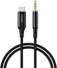 Кабель AUX Type-C - TRS Audio M/M 1.0 м DAC Chip 96kHz, чорний Choetech (AUX006)