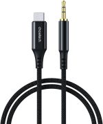 Кабель AUX Type-C - TRS Audio M/M 1.0 м DAC Chip 96kHz, чорний Choetech (AUX006)