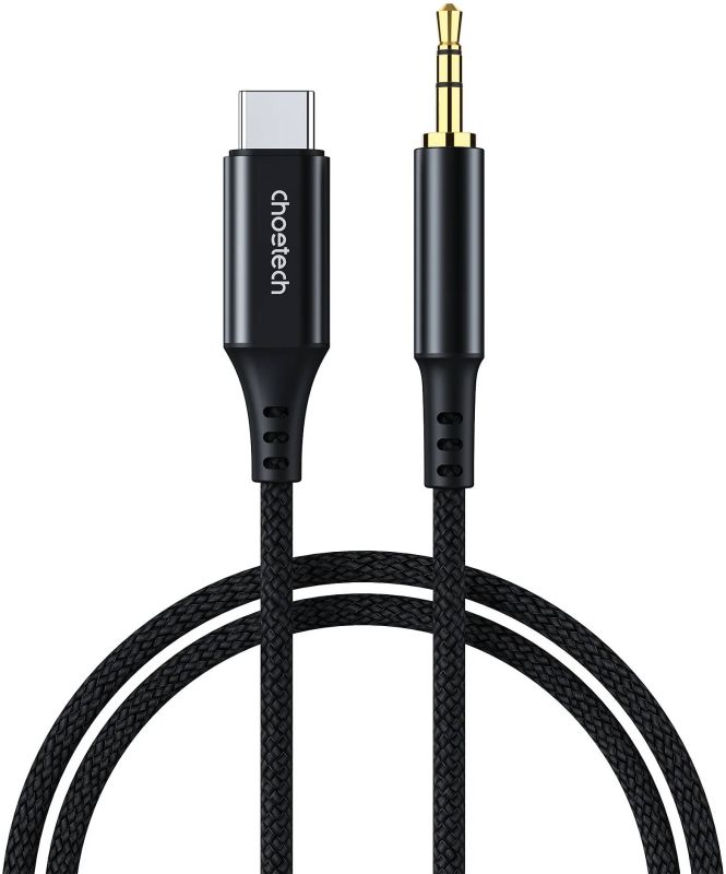 Кабель AUX Type-C - TRS Audio M/M 1.0 м DAC Chip 96kHz, чорний Choetech (AUX006)