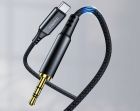 Кабель AUX Type-C - TRS Audio M/M 1.0 м DAC Chip 96kHz, чорний Choetech (AUX006)