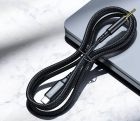 Кабель AUX Type-C - TRS Audio M/M 1.0 м DAC Chip 96kHz, чорний Choetech (AUX006)