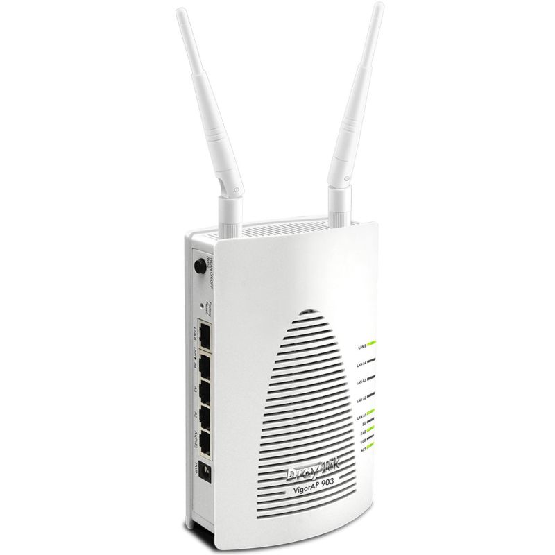 Точка доступу DrayTek Vigor AP 903, FAT AP, PoE, 5 LAN GbE, 1 USB 2.0, WiFi Dual Band 802.11n 400Mb (VigorAP 903)
