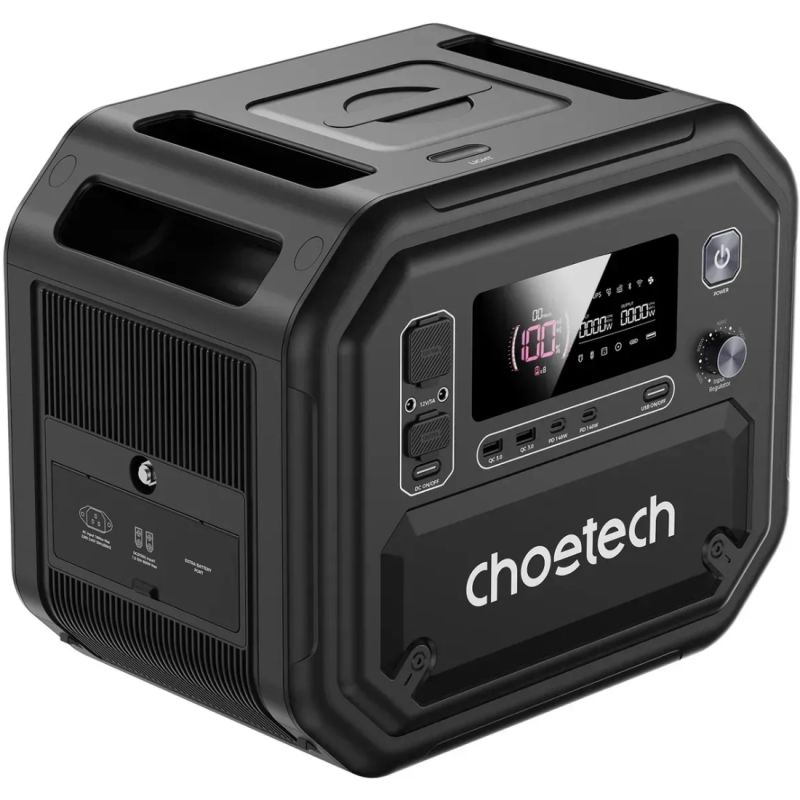 Зарядна станція Choetech BS064 2500Вт (2160Вт/г) AC,LiFePo4,MPPT, UPS, PD 140 Вт (BS064-EU-BK)