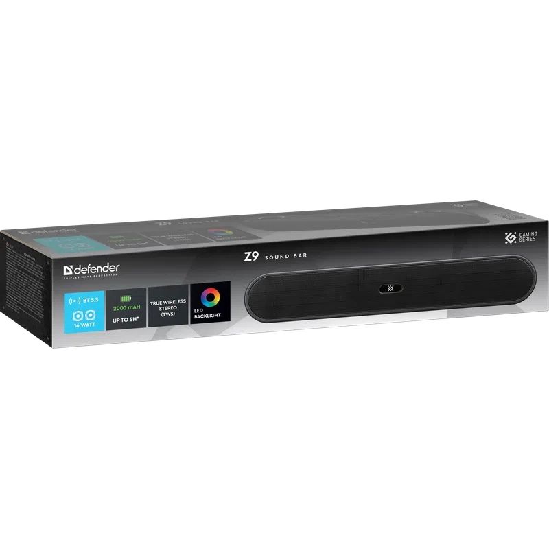 Акустична система 1.0 Defender Саундбар Z9 16Вт, Bluetooth/FM/USB/TF/AUX, LED чорна (65229)