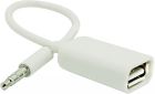 Перехідник Audio USB для iPod Shuffle Jack TRRS M -> USB AF, білий (S0482)