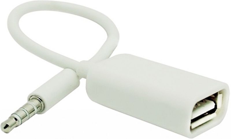 Перехідник Audio USB для iPod Shuffle Jack TRRS M -> USB AF, білий (S0482)