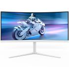 TFT 34" Philips 34M2C5501A, Fast VA, WQHD, вигн., 180Hz, 0,3ms, 2xHDMI, DP, USB-hub, HAS,кол., білий (34M2C5501A/00)