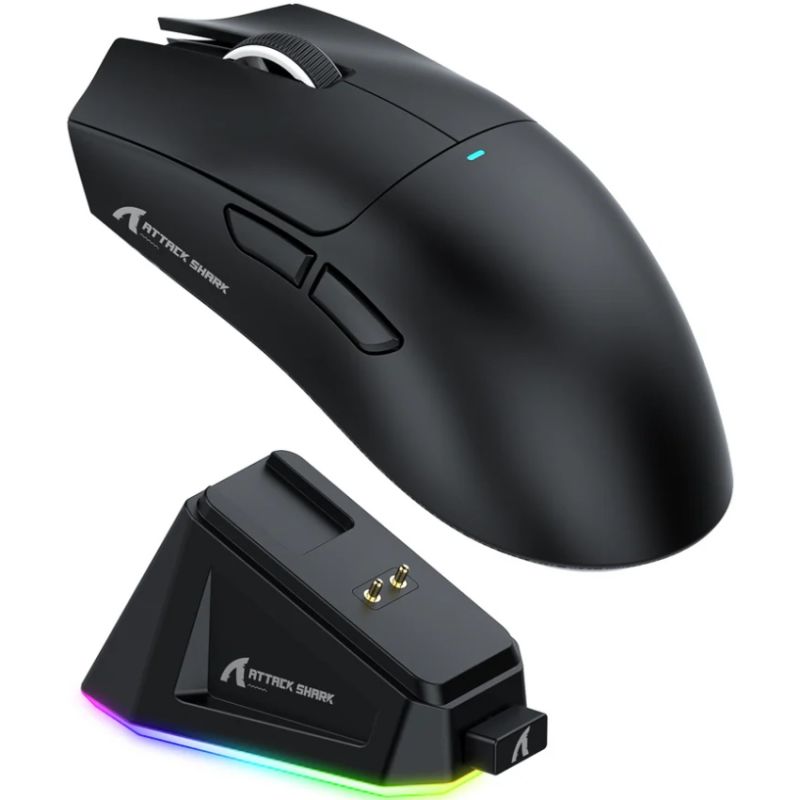 Мишка Attack Shark X11, Wireless/Bluetooth, 22000dpi. (PAW3311), 6кн., Black (X11B_AS)