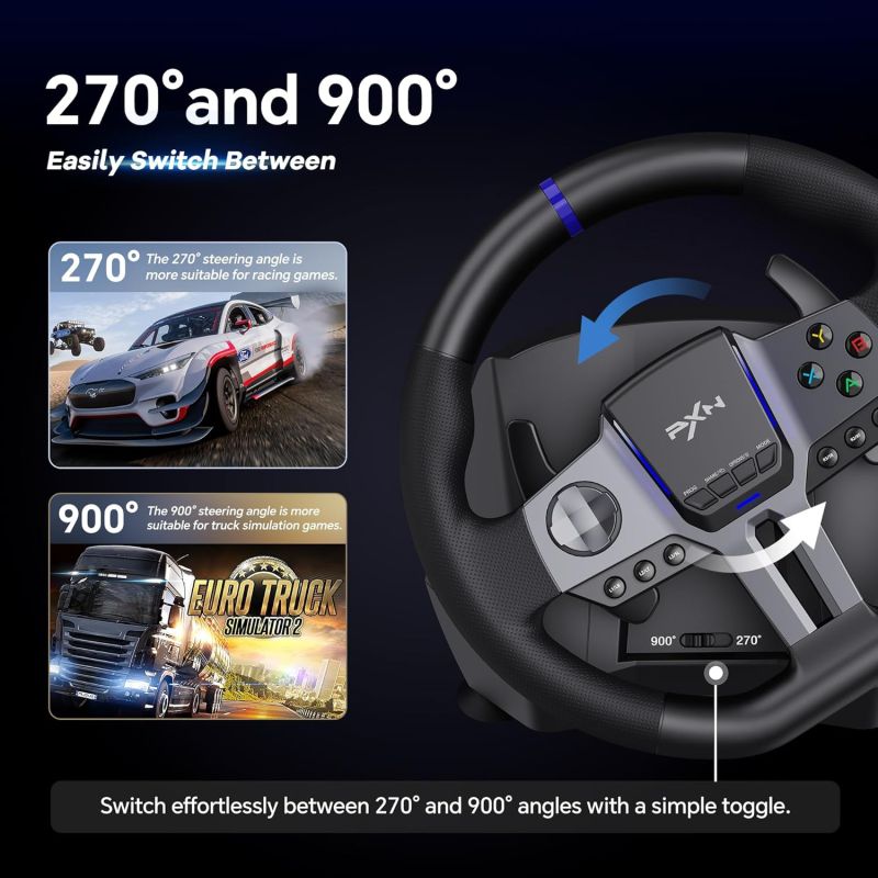 Кермо і педалі, коробка передач PXN V9 GEN2 Bundle for PS4/XBOX/Xbox Series X|S/PC (PXN-V9GEN2)