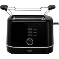 Тостер Adler AD 3224 black 850Вт/ 2 відділення/7 режимів підсмажування/розморожування/підігрів булок (AD3224B)