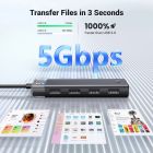 Хаб USB 3.0 -> 4хUSB-A 3.2 Gen1 10Gbps Black CM219 Ugreen (15548)