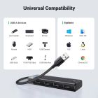 Хаб USB 3.0 -> 4хUSB-A 3.2 Gen1 10Gbps Black CM219 Ugreen (15548)