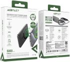 УМБ Acefast Magnetic Wireless 5000mAh 18W PD,QC 3.0, QI 7.5 Вт, ультра тонкий, M8 Black (6974316283386)
