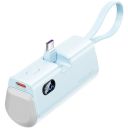 УМБ Vention 4800mAh 22,5W PD, USB-C In/Out, LED display, with built-in Lightning cable Blue (FHQL0)