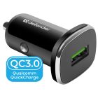 Автозарядка 1xUSB 18W (USB-A) QC3.0 3А UCA-91 чорна Defender (83830)