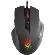 Мишка Defender Wolverine GM-700L ігрова RGB, 7 кн., 12800 dpi, чорна (52700)