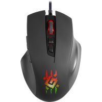 Мишка Defender Wolverine GM-700L ігрова RGB, 7 кн., 12800 dpi, чорна (52700)