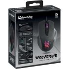 Мишка Defender Wolverine GM-700L ігрова RGB, 7 кн., 12800 dpi, чорна (52700)