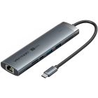 Док-станція USB3.2 Type-C --> HDMI 4K60Hz/USB 3.0x2/RJ45/SD/TF/3.5mm/PD 100W Hub 9-in-1 Vention (TGVHB)