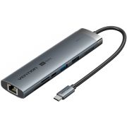 Док-станція USB3.2 Type-C --> HDMI 4K60Hz/USB 3.0x2/RJ45/SD/TF/3.5mm/PD 100W Hub 9-in-1 Vention (TGVHB)