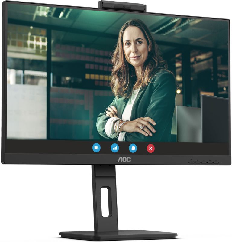 TFT 27" AOC Q27P3CW, QHD, IPS, 75Hz, 2xHDMI, DP, USB-C, RJ-45, USB-hub, webcam, HAS, Pivot, колонки (Q27P3CW)