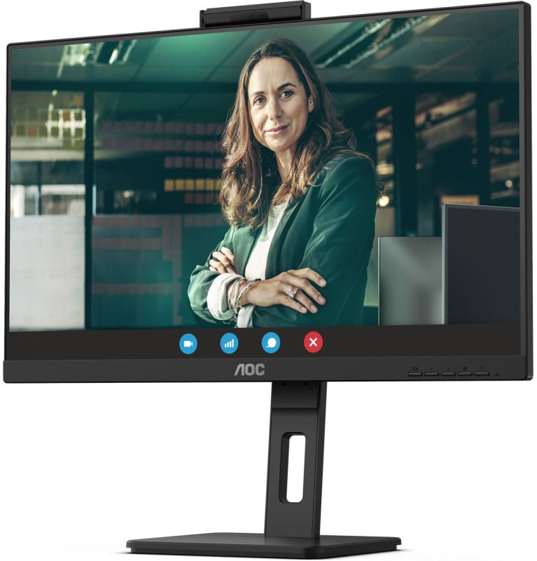 TFT 27" AOC Q27P3CW, QHD, IPS, 75Hz, 2xHDMI, DP, USB-C, RJ-45, USB-hub, webcam, HAS, Pivot, колонки (Q27P3CW)